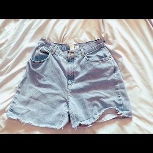 High waisted jean shorts